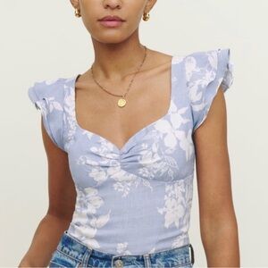 Reformation Vivian Linen Top Size 8